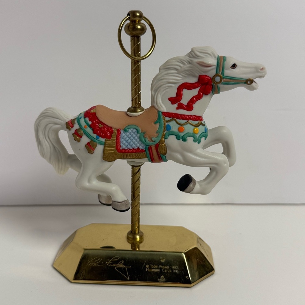 Hallmark Keepsake Christmas Ornament Tobin Fraley Carousel 1992 Porcelain 4D7